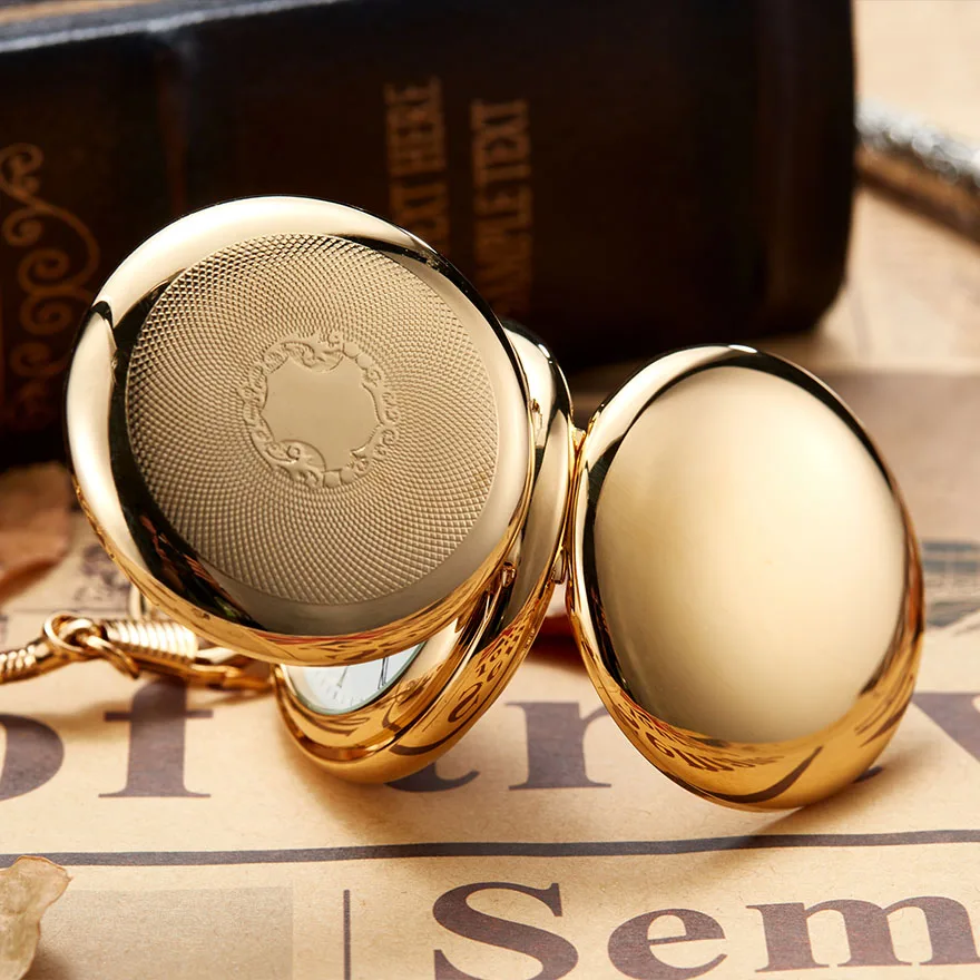 Роскошные золотые Механические карманные часы для мужчин и женщин скелетоны