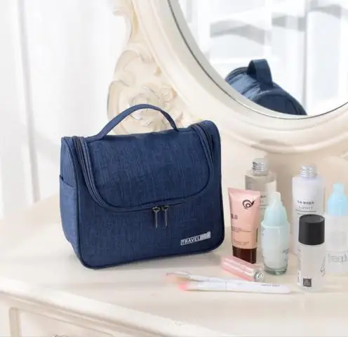 Navy Blue Унисекс сумка-чехол для косметики косметичка дорожный набор для косметики большие предметы первой необходимости Органайзер твердая молния водонепроницаемая сумка - Цвет: Navy Blue