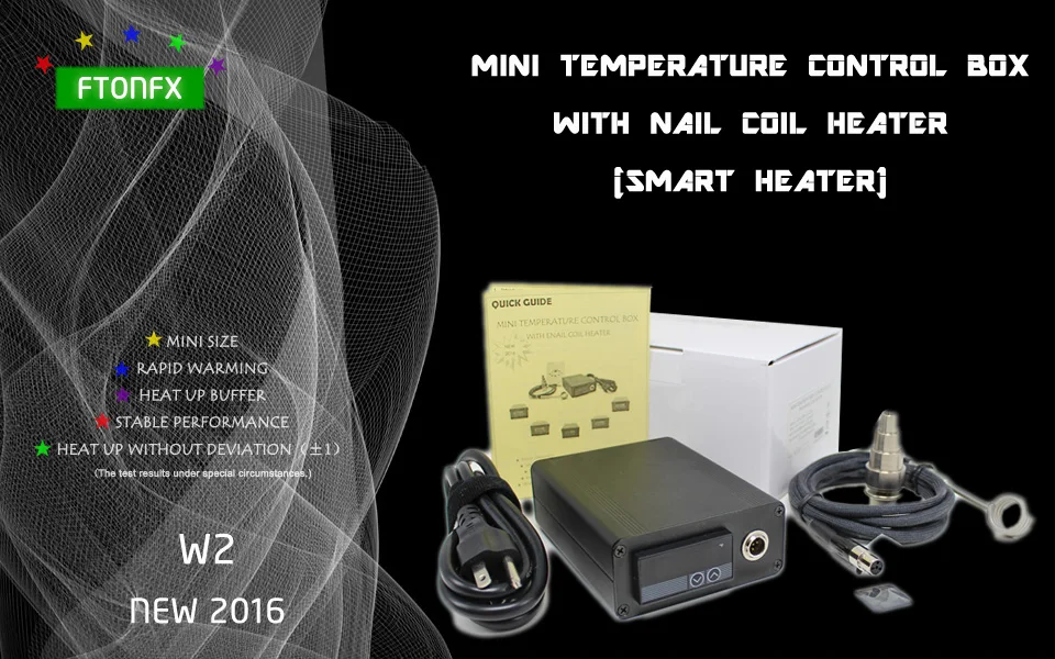 (НОВЫЙ 2016 W2 Содержат Titanium ногтей) МИНИ-БЛОК управления ТЕМПЕРАТУРЫ nail coil heater titanium