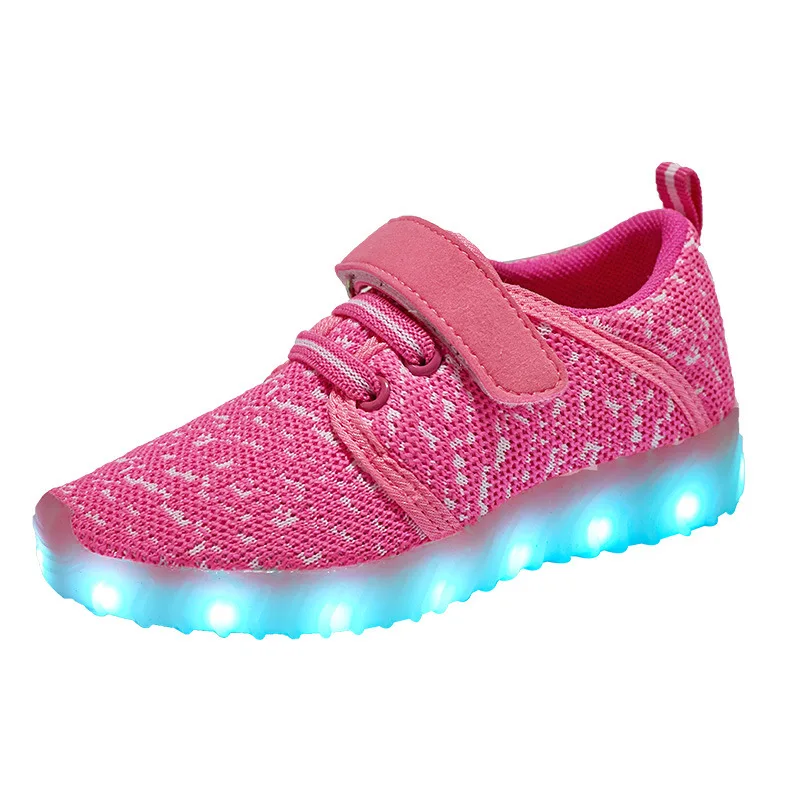 EUR 25-37 светящиеся кроссовки USB зарядка Led детская обувь мальчики девочки светящиеся теннисные Детские светящиеся кроссовки