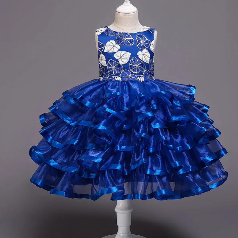 

Summer Girls Beaded Flower Girl Dress Wedding Elegant Beauty Layered Ballet Princess Girl Dress Girl 3-10 Years Old