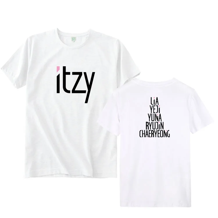 Летняя стильная футболка унисекс itzy с круглым вырезом и коротким рукавом принтом