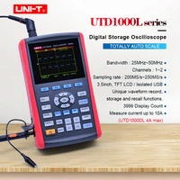 handheld digital storage oscilloscopes uni t utd1025dl sampling rate 250mss bandwidth 25mhz ac dc voltmeter ammeter multimeter