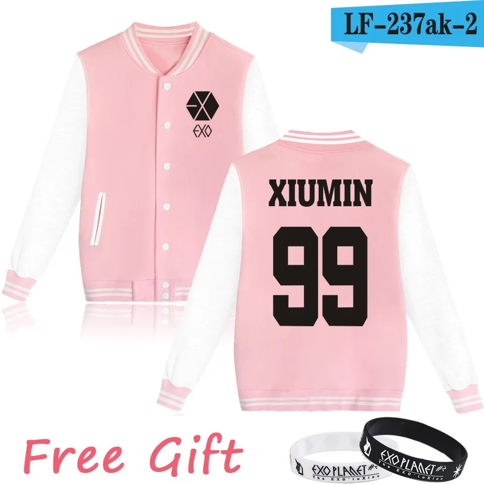 WEJNXIN Kpop Exo флисовые толстовки для женщин осень зима женские повседневные с длинным рукавом Harajuku Толстовка Exo вентиляторы женский Sudadera - Цвет: Pink 99