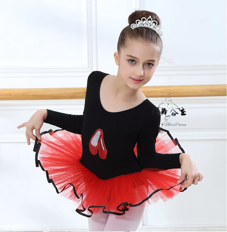 Новое поступление детское черное классическое балетное платье-пачка для девочек