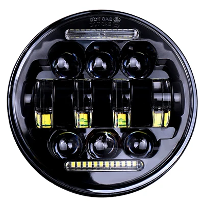 MODE 2 Мотоцикл 5-3/4 5,75 светодиодный налобный фонарь для Harley Davidson 883 sportster тройной, Низкий Райдер широкий скользящий светодиодный H4 налобный фонарь - Испускаемый цвет: MODE 2