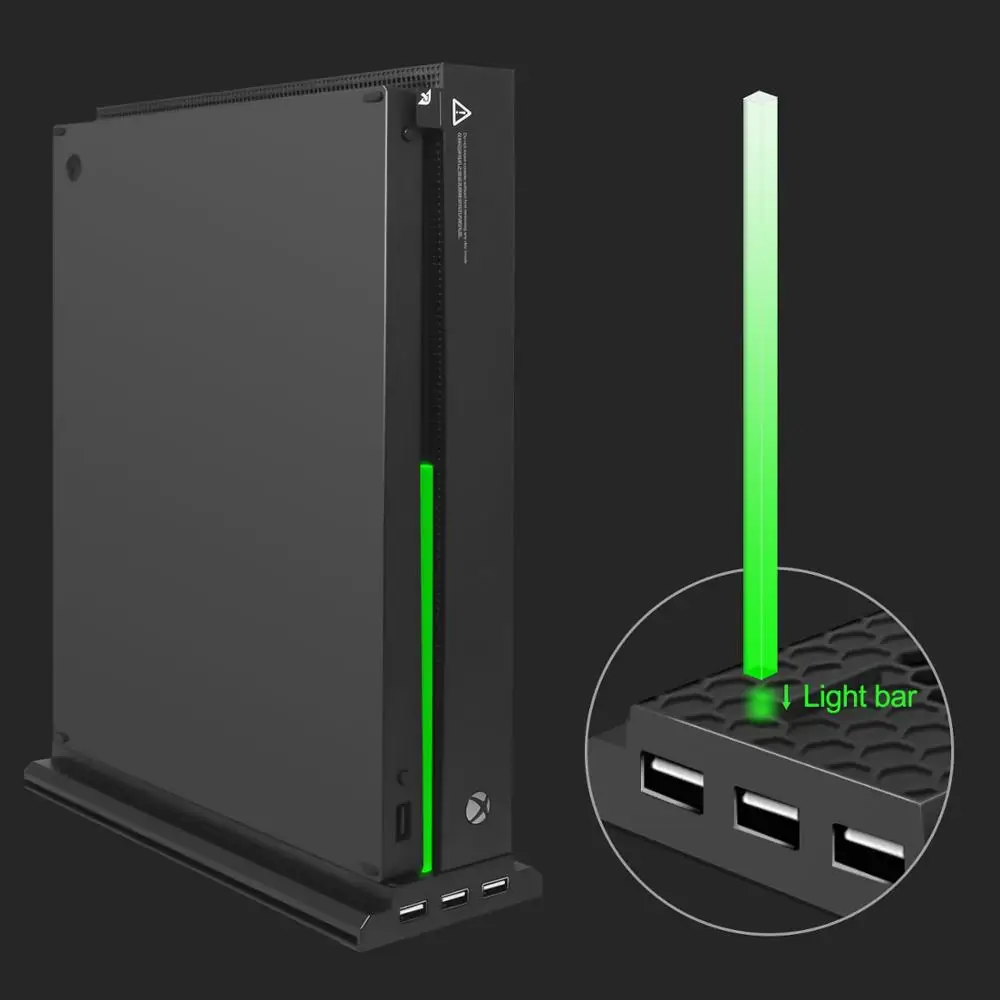 Новая вертикальная подставка для Xbox one X с 3 вентиляторами охлаждения и usb портами