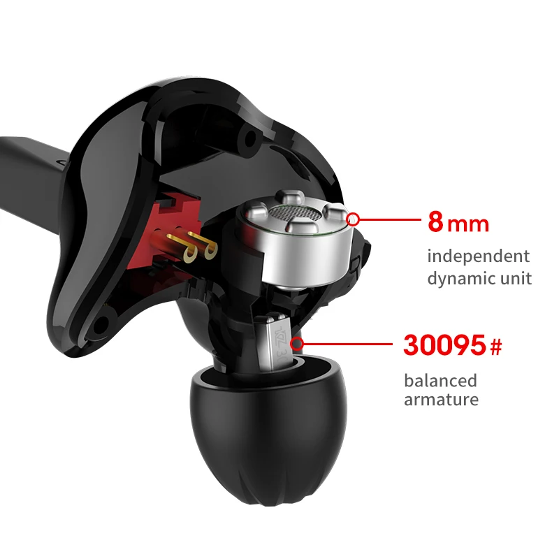Наушники-вкладыши KZ ZS4 1DD + 1BA гибридная технология | Электроника