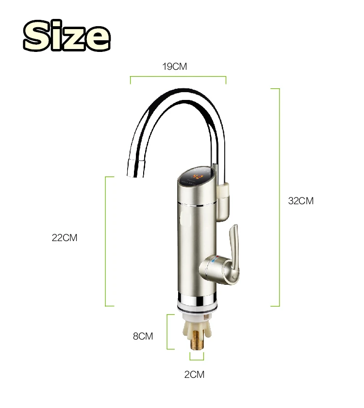 Мгновенный кран для горячей воды Электрический быстрый нагреватель безтанковый