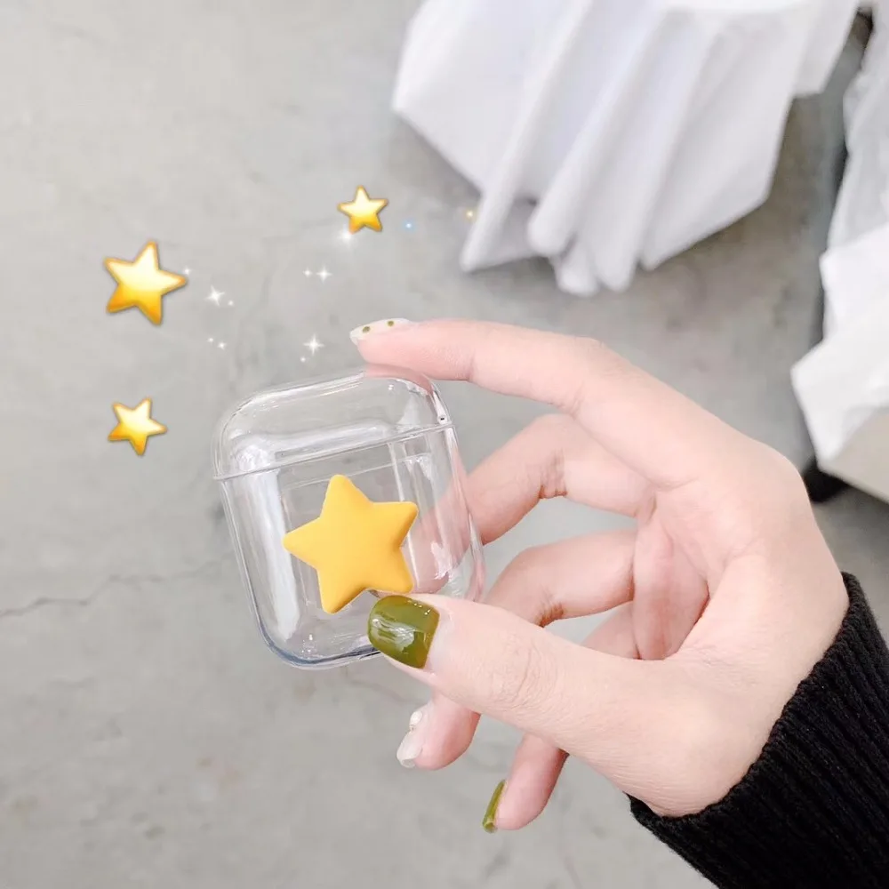 Прозрачный чехол для airpod PC Bluetooth беспроводные наушники AirPods Apple Box star прозрачный