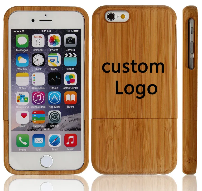 50pcs Free Custom LOGO Natural Wooden Case Cover For iPhone 5 5S 6 6s Plus Phone Can Company Protection Shell |