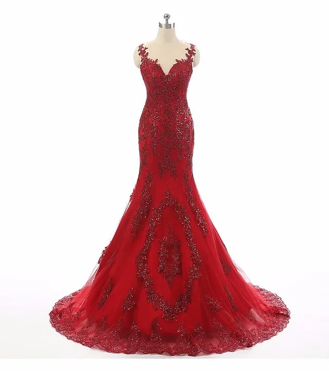 Сексуальное женское платье-Русалка для выпускного вечера 2020 с кружевом из бисера