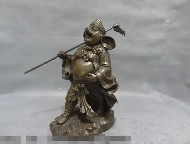 Бесплатная доставка S00170 10 &quotКитайская чистая бронза фэншуй свинка Бог Чжу Баджи