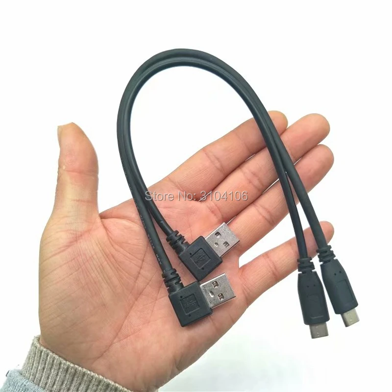 Кабель-переходник type-C-USB3.0 A male type-A male to USB3.1 type-C 90 градусов правый и левый угловой изогнутый короткий кабель 30 см