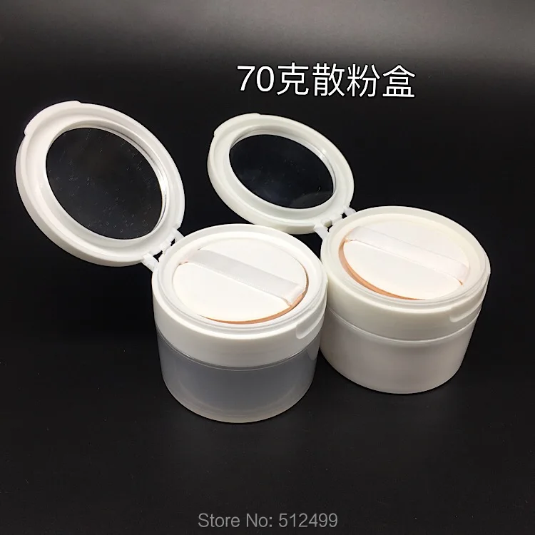 

10/30pcs 35/50/70G High-grade empty Powder box/bath powder jar with mirror and powder puff Refillable bottle