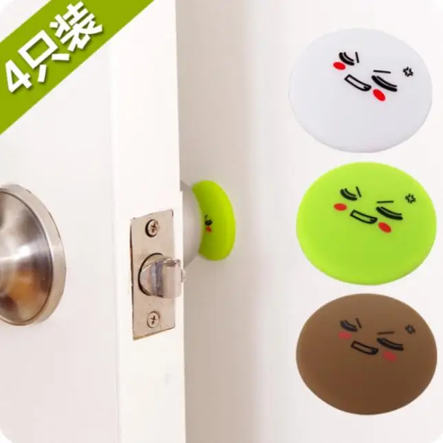 

Cartoon Thicken Silica Gel Door Lock Protect Wall Sticker 8 Pieces/Lot Door Handle Anti-collision Quiet Pad