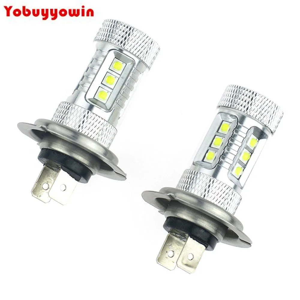 

Лучшая цена профессиональный высокое качество белый H7 пара/2x80w Cree чипы светодиодный 800 люмен Авто Противотуманные фары Дневные Фары Светиль...