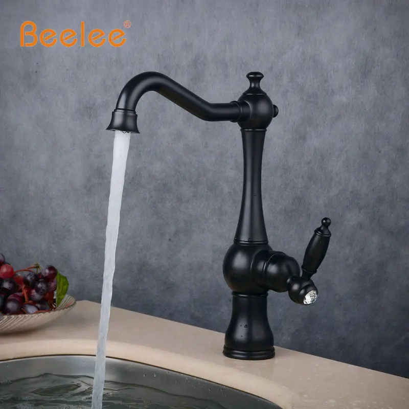 Beelee роскошный новый дизайн латунный смеситель черный никель хром для раковины в