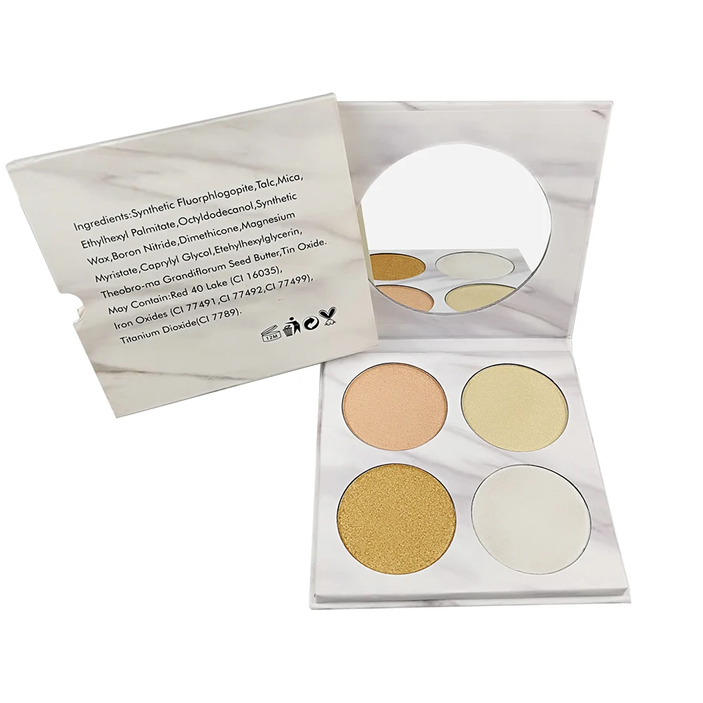 

HIGH QUALITY 4 Colors Highlighter Palette Makeup Glow Kit marble highlighter powder Face Highlighter Powder Highlighter Bronzer