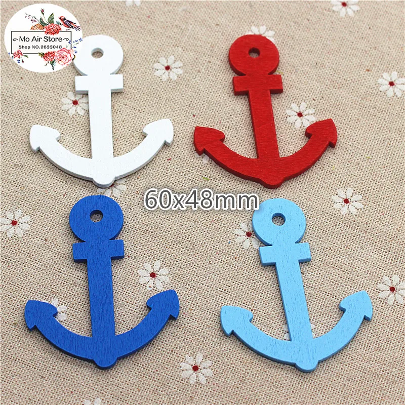 20pcs Большой якорь-лодка копье деревянные декоративные кнопки скрапбукинг