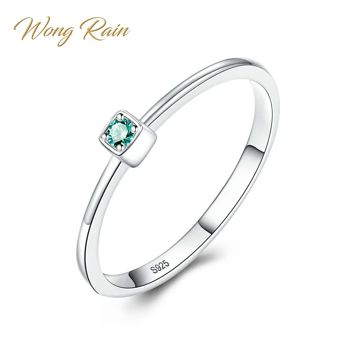 Wong Rain Classic 100% Стерлинговое Серебро 925 пробы Изумрудный драгоценный камень