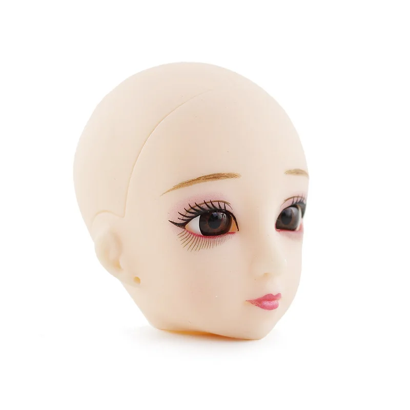 2Pcs Soft Plastic DIY Doll Heads 1/6 BJD Doll's Practicing Makeup Head With Eyes Dolls' Accessories | Игрушки и хобби