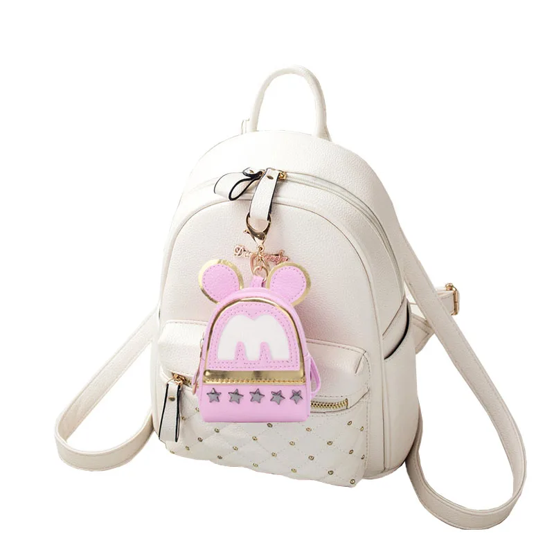 Девушка Рюкзак Путешествия 2018 Европа и США Новые однотонные с заклепками pu