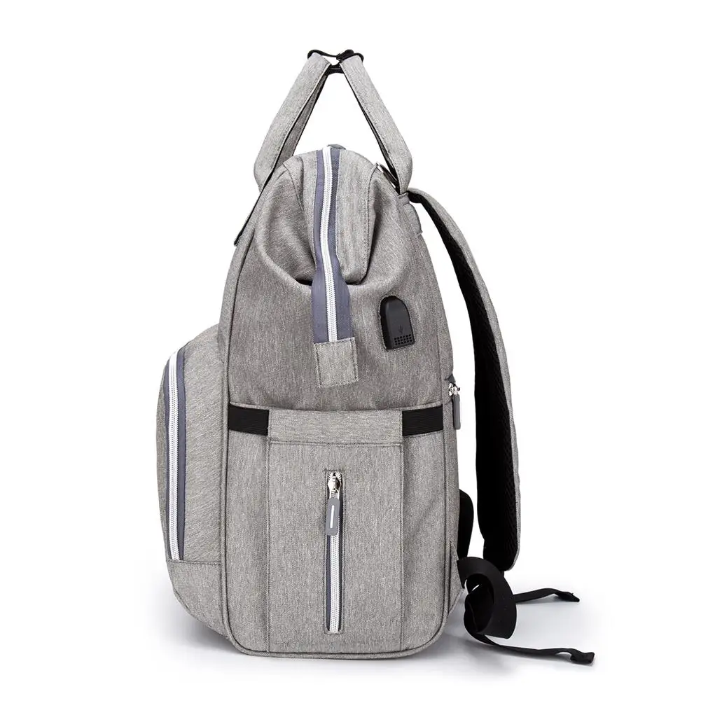 

USB Multi-Function Large Mummy Diaper Bag Capacity Waterproof Travel Backpack Newly Nursing Diaper Bag Nappy Bag