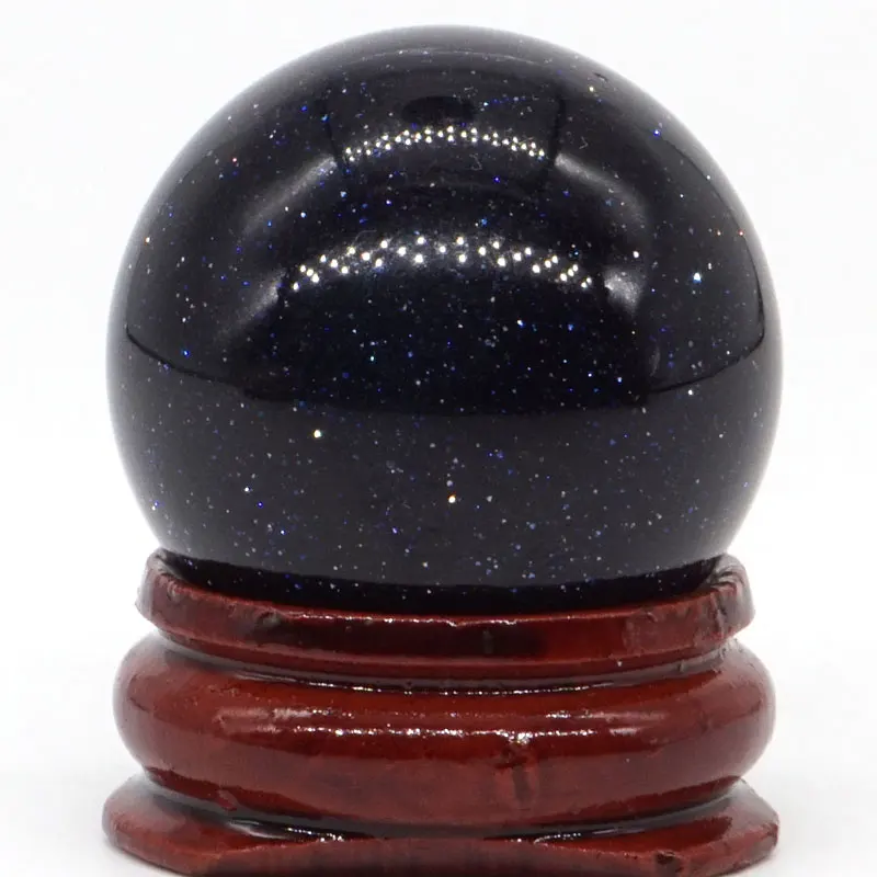 Хороший голубой золотой шарик с песком минеральная кварцевая Сфера ручной