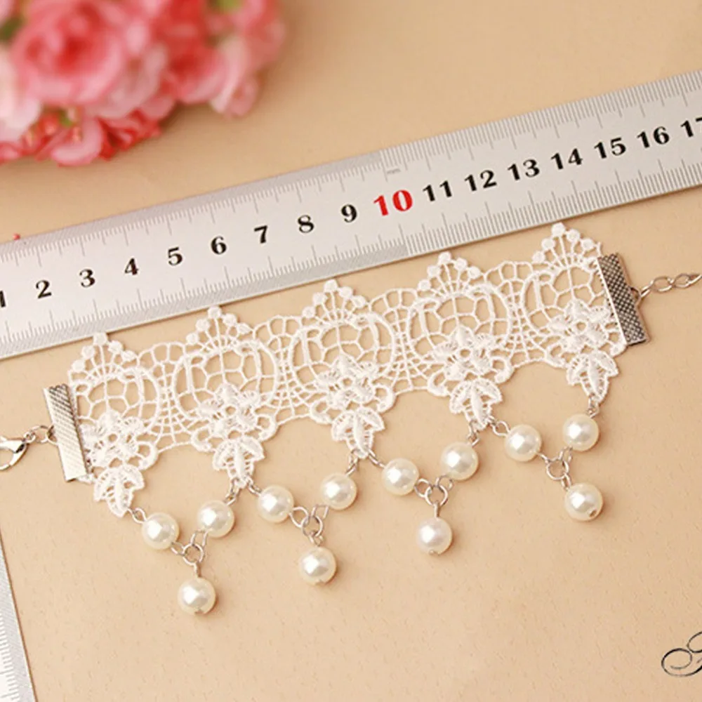 hot sale Women Wedding Lace Bracelet with Pearl Female Bride Retro Bracelet fashion Bridal Gloves