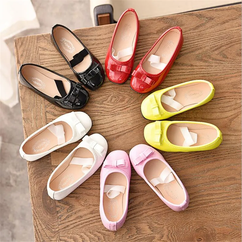 

Spring Autumn Children Dancing Shoes With Elastic Band Girls Candy Colors Ballet Shoe Cute Bowtie Toddler Girl Shoes Size 21-36