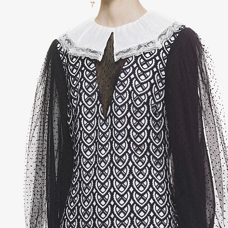 MODA NOVA/платье для автопортретов женское винтажное вязаное платье с вышивкой