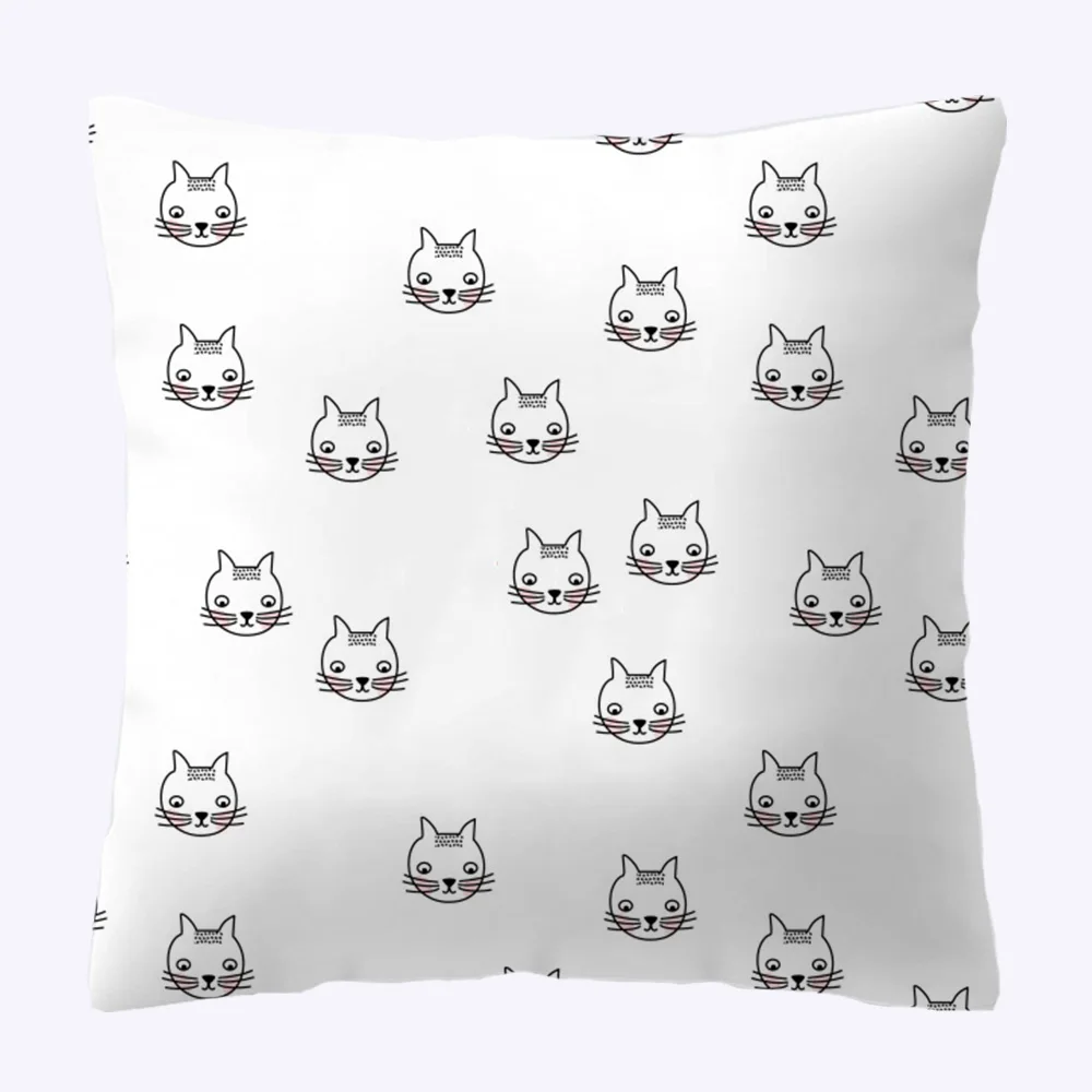 Boniu милые Мультяшные кошки напечатанные чехлы на диванную подушку подушки без