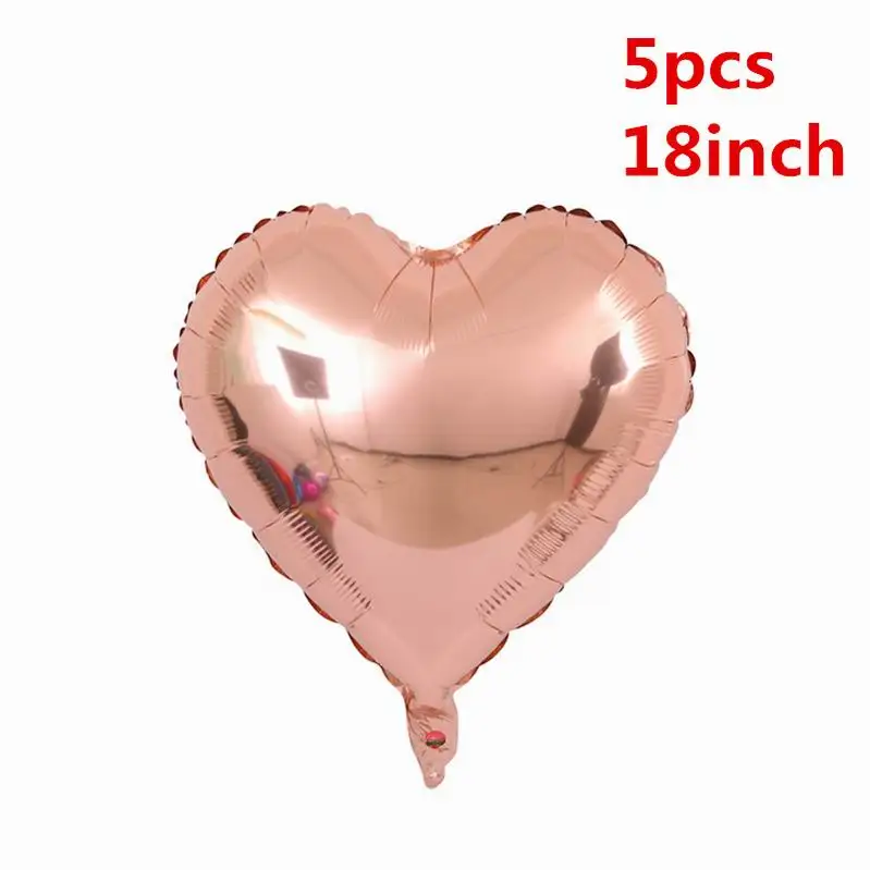 rose gold heart 18 дюймов розовое золото сердце фольгированный шар 10 дюймов белый розовый латексный шар воздушный шар "Конфетти" свадебное украшение день Рождения Вечеринка Детские игрушки - Цвет: rose gold heart