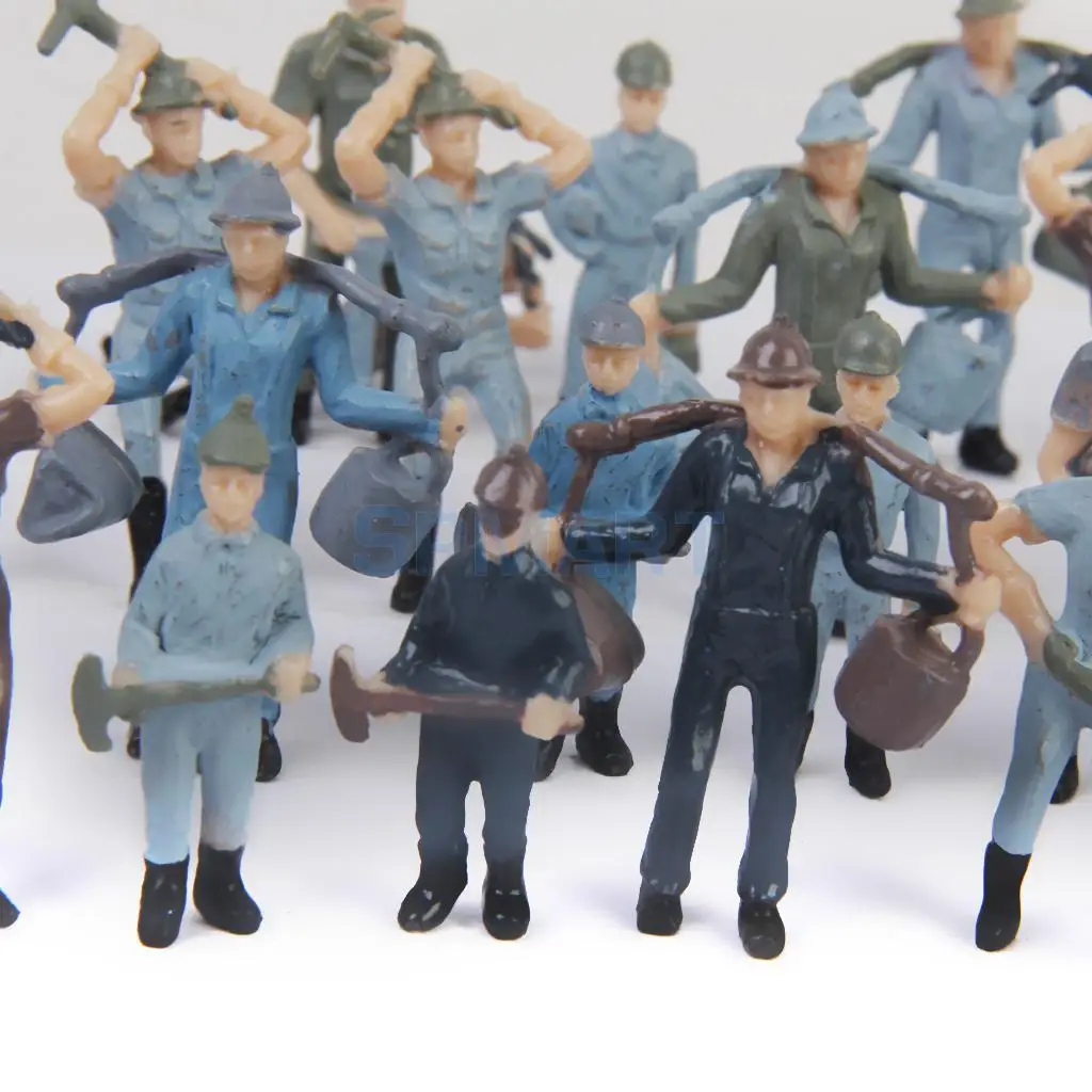 Нарисованные смешанные модель железнодорожной железной дороги фигурки