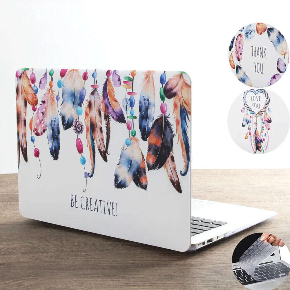 Новый художественный чехол для ноутбука с принтом перьев MacBook Air Pro Retina 11 12 13 15