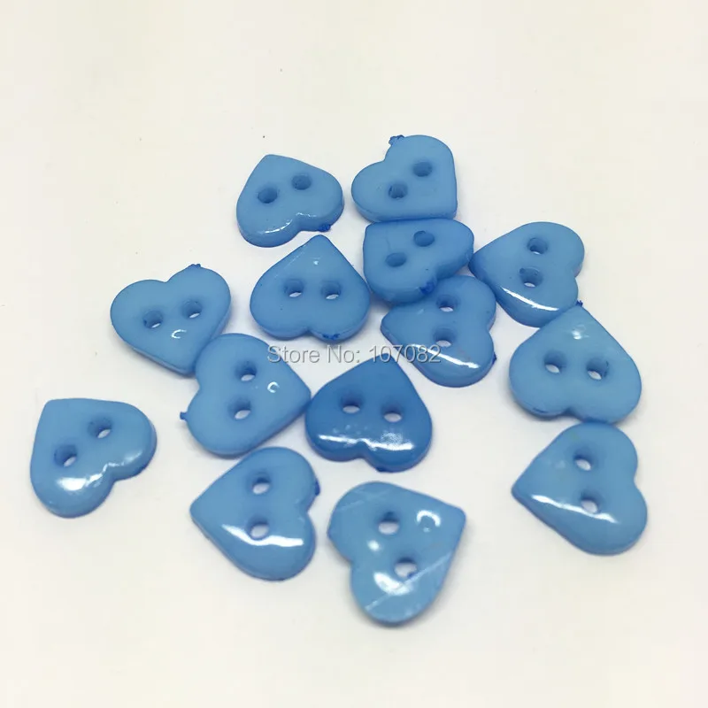 

1000pcs 10x11mm Nylon Heart Buttons Sewing Accessories Blue Scrapbooking Embellishments Cardmaking