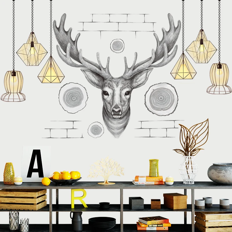 

97*205cm Creative Deer Home Decoration Wall Sticker DIY Animal Modern Wall Decals Poster Wall Art Mural