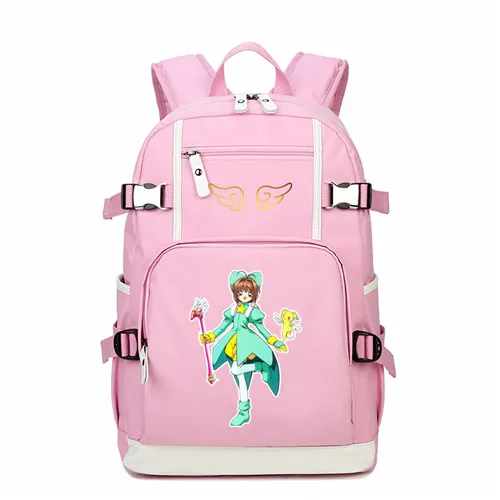 2 Аниме карты Captor розовый милый рюкзак Mochila Feminina SAKURA Kawaii женские сумки на плечо холщовые школьные сумки рюкзак для книг - Цвет: 2