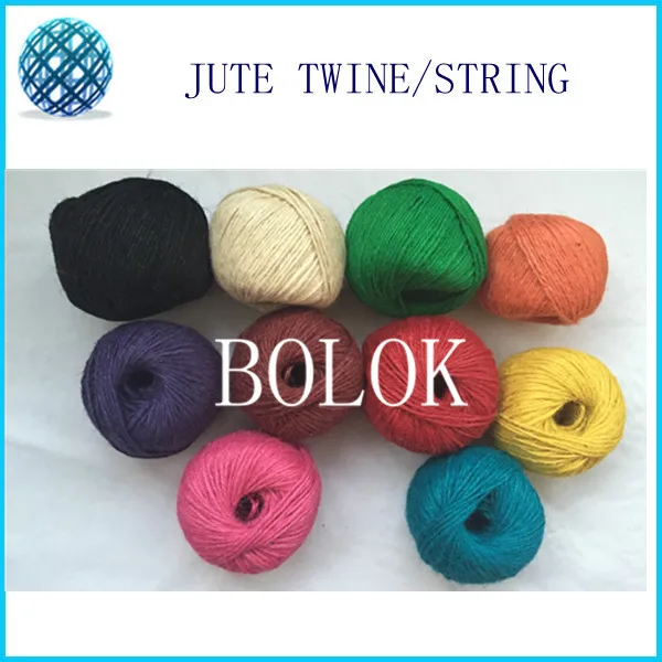 JuteTwine из натурального волокна 50 шт. однотонные джутовые 10 цветов желтый темно
