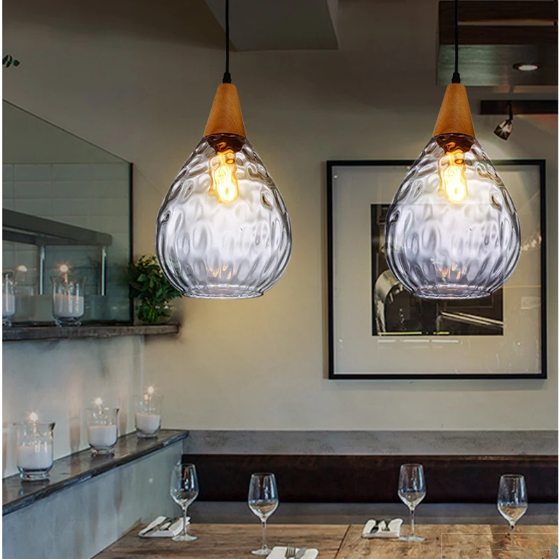Стеклянная подвеска для бара освещение Kitche подвесной светильник современная