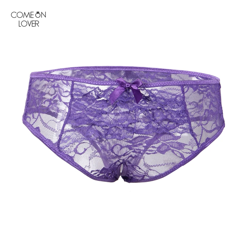 Comeonlover кружево трусики для женщин плюс размеры Crotchless шорты Femme влагалище