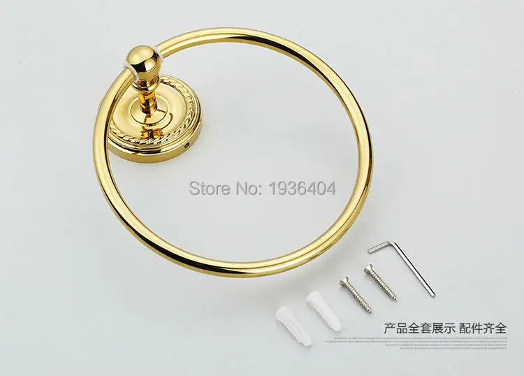 Золотое готовое кольцо для полотенце аксессуары ванной комнаты держатель медная