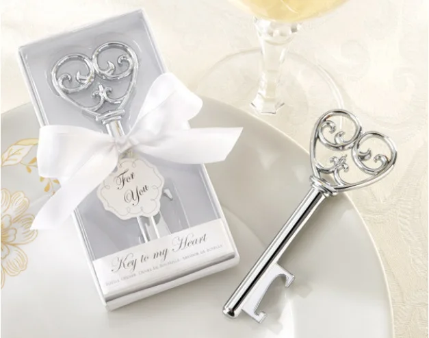 wedding reception decorations/Opener in White Gift box 150 PCS/LOT Wedding favor- Key To My Heart Bottle Opener #A01 | Дом и сад