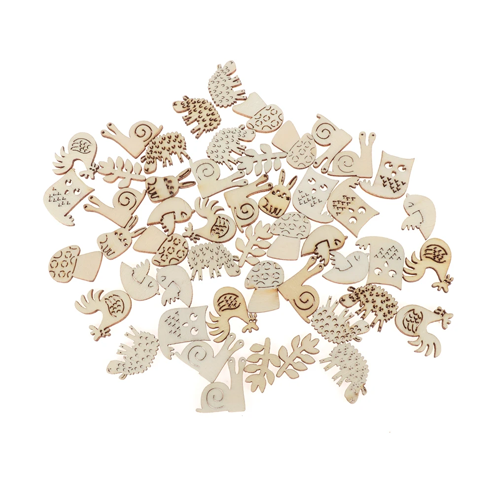 50 шт. Лидер продаж животные улитка кролик деревянное ремесло украшение ручной