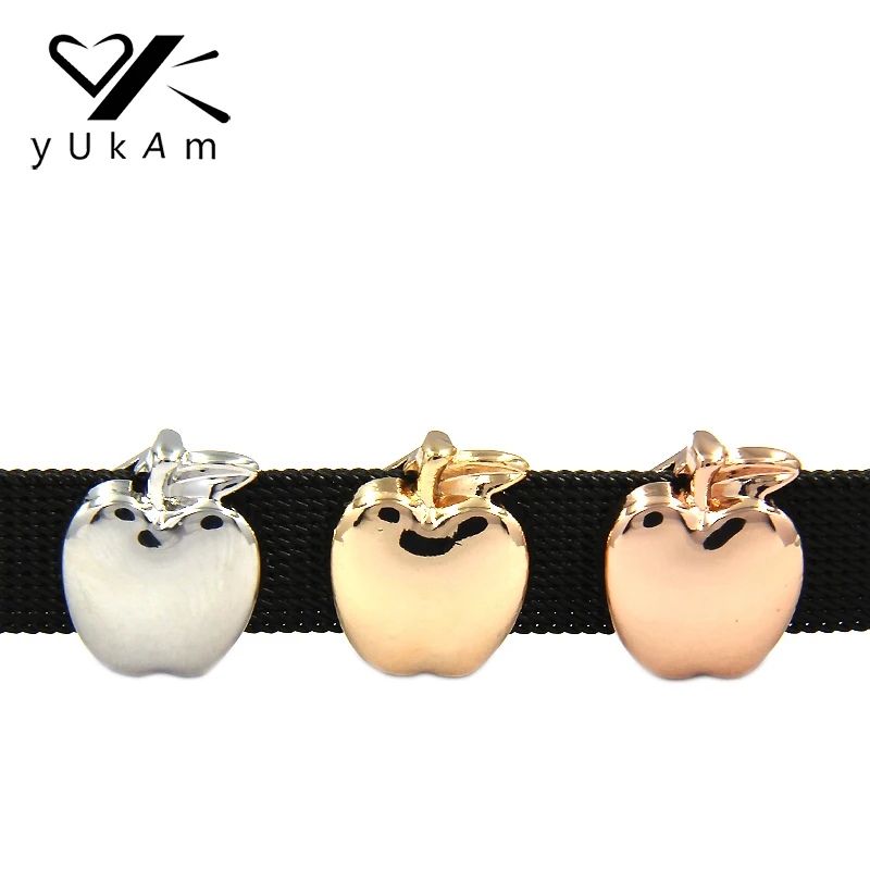 YUKAM слайдеры ключи серебряный цвет золотой ПАВЕ фрукты яблоко слайдер талисман