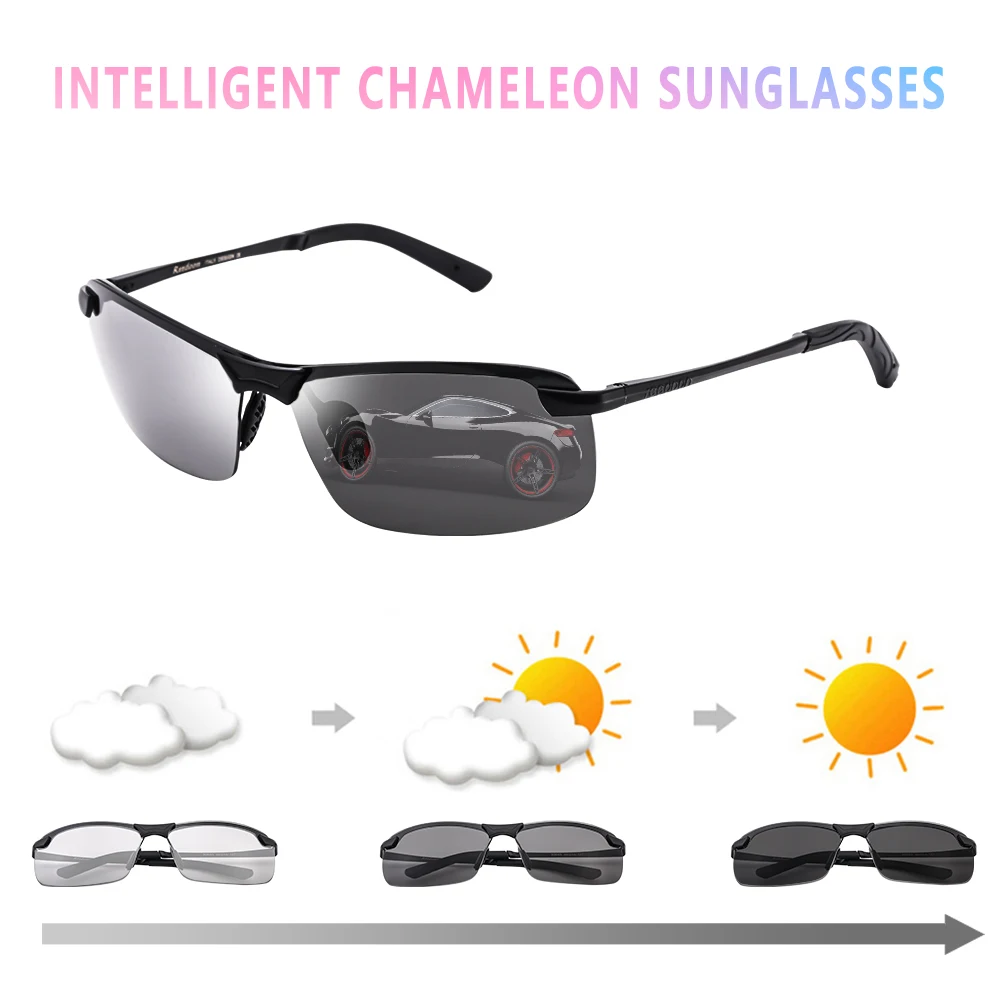 

Reedoon Photochromic Sunglasses Polarized Lens Metal Frame Male Sun Glasses Brand Designer Driving Goggles For Men Sport