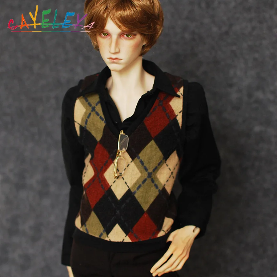 Cafaley BJD SD кукольная одежда британский стиль куриный воротник клетчатый Топ 1/3 1/4 Кукольное использование 3 цвета можно настроить