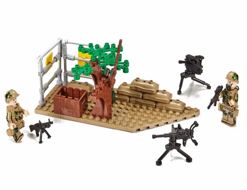 WW2 солдаты армия пустыни фигурки оружие транспортных средств военные