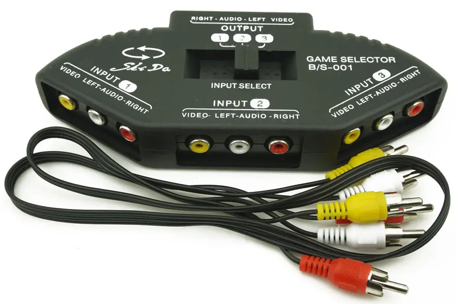 TriQuest 3 устройства RCA Аудио/Видео Селектор/переключатель на 1 AV Multi Box|switch box pc|switch